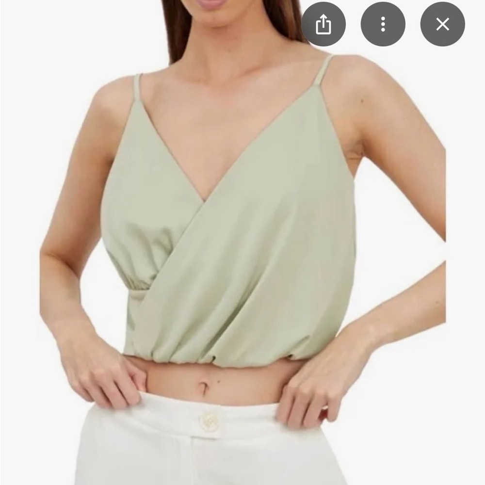 NWOT 4Th+Reckless Rosaria Surplice Camisole, Sage Green (M) from Anthropologie